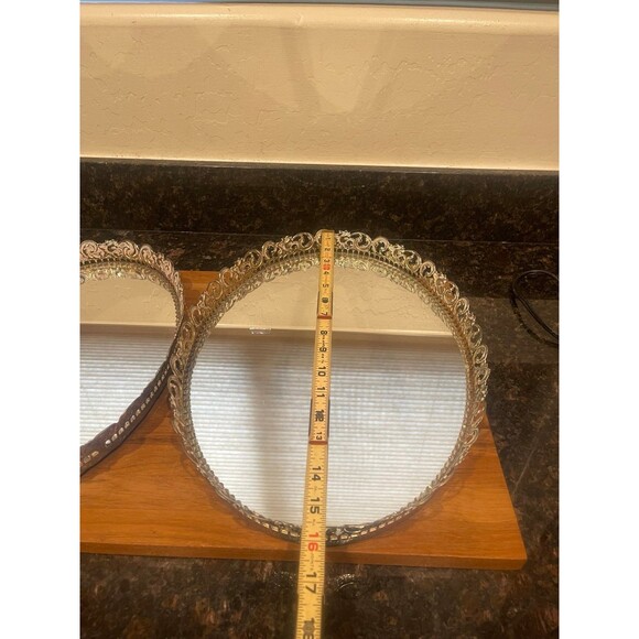 2 vintage Oval Mirror Vanity Tray - Picture 4 of 8